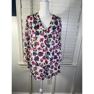 Jones New York Floral Print Blouse Size Small